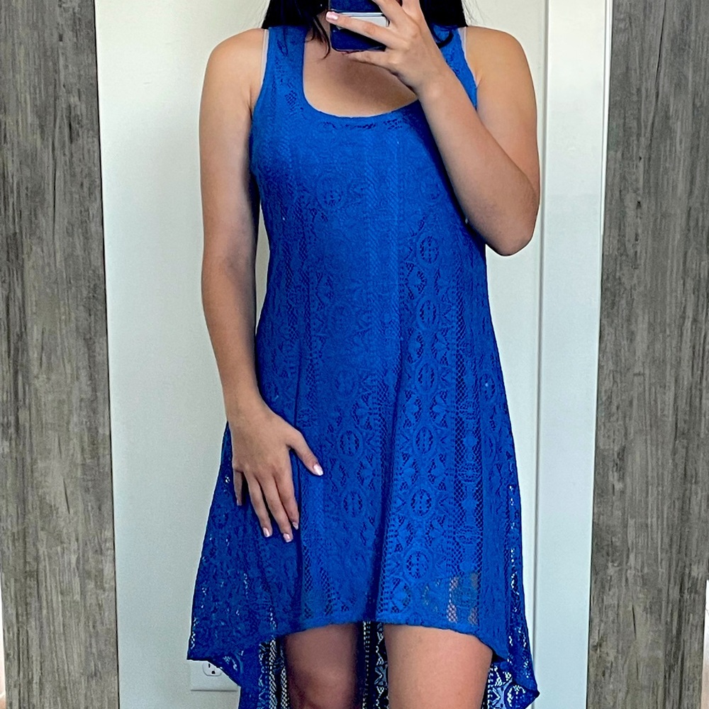Long Lacey Blue Love Reign Dress Size S